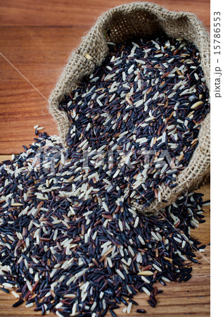 Black Rice pile in Gunny bag 15786553