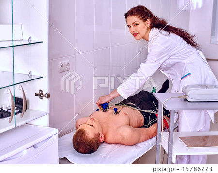 Ecg test of man. Ecg test of man. 15786773