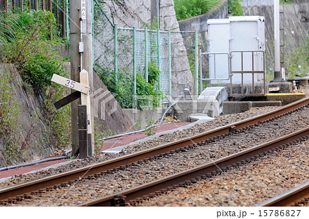 鉄道の勾配標の写真素材