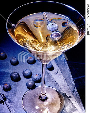 Blueberry cocktail on black background Blueberry cocktail on black background 15786958