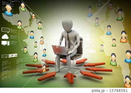3d person chatting with laptop 3d person chatting with laptop 15788561
