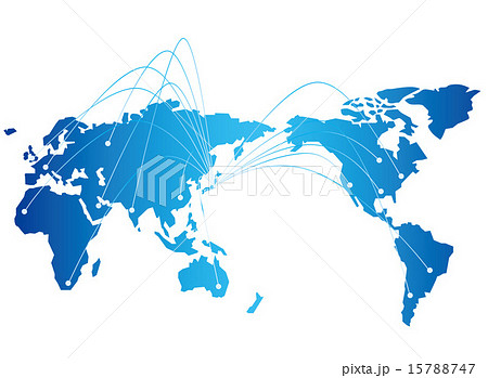 Japan Map Network Vectorのイラスト素材