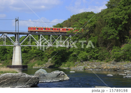 荒川を渡る東武東上線8000系（ワンマン区間・復刻塗装） 15789198