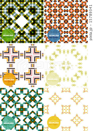 Vector set of colorful seamless geometric patterns. Modern stylish abstract textures Vector set of colorful seamless geometric patterns. Modern stylish abstract textures 15789341