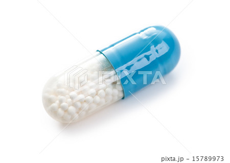 blue medical capsules 15789973