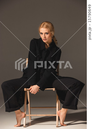 Beauty blond woman on chair Beauty blond woman on chair 15790649