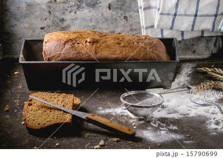 Loaf of homemade rye bread 15790699