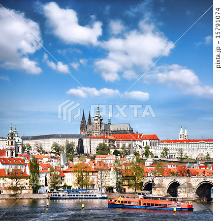 Prague Castle and Charles Bridge in Czech Republic 15791074