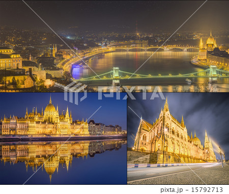 The beauty panorama of attractions Budapest. 15792713