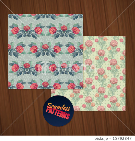 Seamless flower pattern set.  15792847
