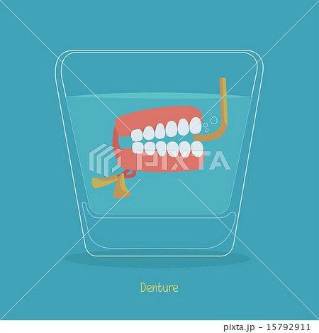 Dentures in a glass of water 15792911