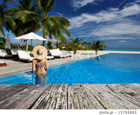 Woman at poolside 15793663