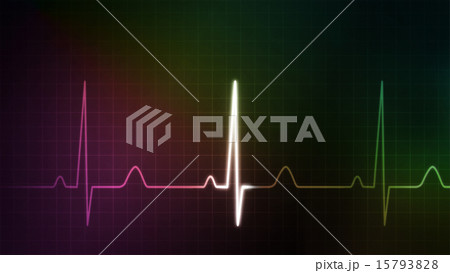 EKG monitor red and green colorful EKG monitor red and green colorful 15793828