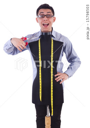 Funny male tailor on white Funny male tailor on white 15798503