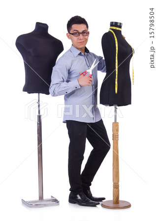 Funny male tailor on white Funny male tailor on white 15798504