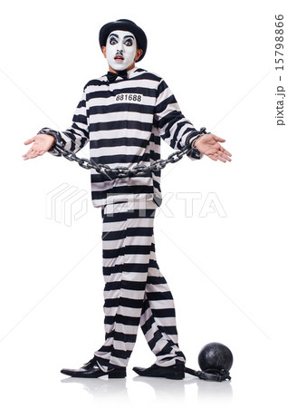 Funny man with facemask mask with shackles   15798866
