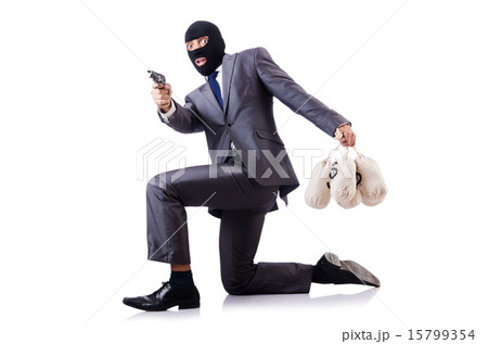 Businessman criminal with sacks of money Businessman criminal with sacks of money 15799354