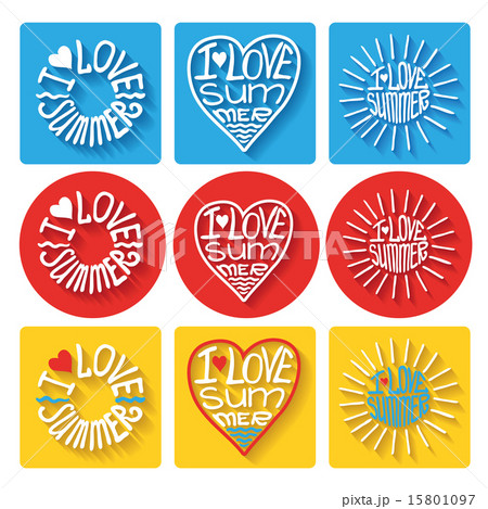 Summer typographic logo,icons set.Template 15801097