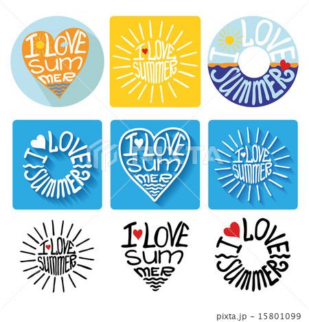 Summer typographic logo,icons,label set.Template Summer typographic logo,icons,label set.Template 15801099