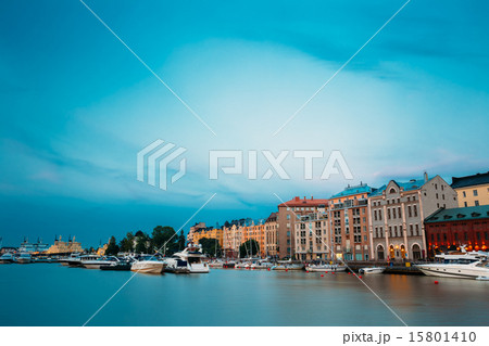 Embankment In Helsinki At Summer Evening, Finland. Town Quay 15801410