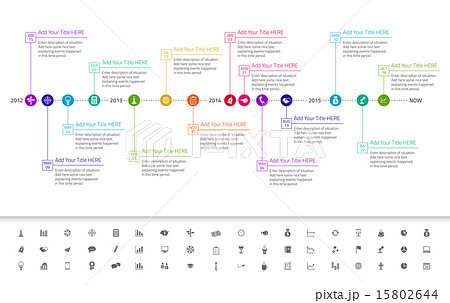 Flat Timeline With Exact Date And Milestonesのイラスト素材
