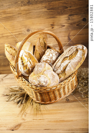 Composition with bread and basket Composition with bread and basket 15802881