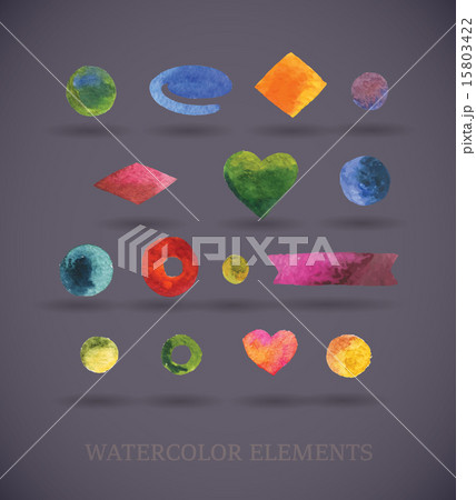 Watercolors ribbons and banners.  15803422