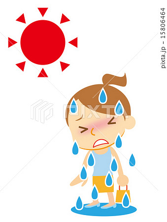 大汗　ポニーテールの女性 15806464