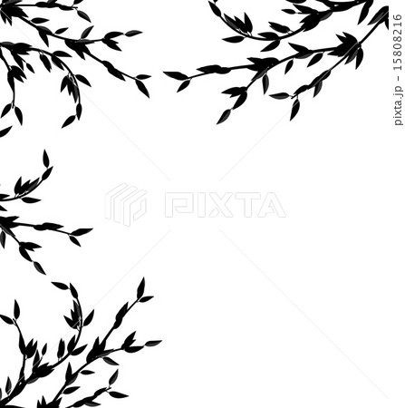Black Silhouette Branch Tree with Leafs Black Silhouette Branch Tree with Leafs 15808216
