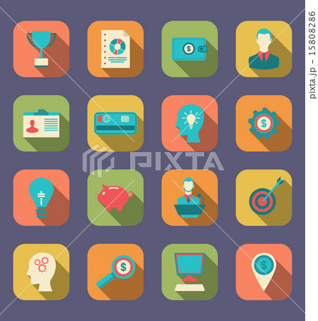 Flat Colorful Icons of Web Design Objects 15808286