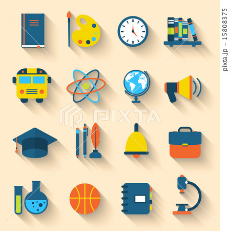 Illustration Set of Education Flat Colorful Icons 15808375