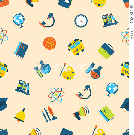 Illustration Seamless Pattern Icons of Education Illustration Seamless Pattern Icons of Education 15808449
