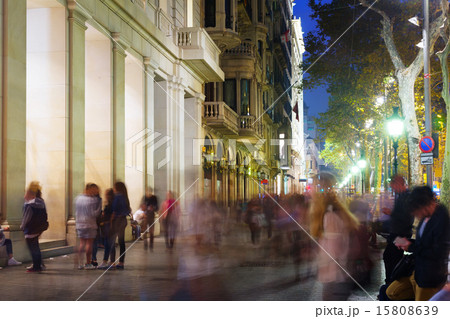 Passeig de Gracia in night. Barcelona Passeig de Gracia in night. Barcelona 15808639