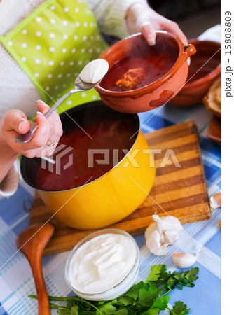 Traditional Russian beetroot soup Traditional Russian beetroot soup 15808809