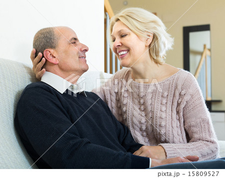 Loving senior couple at home Loving senior couple at home 15809527