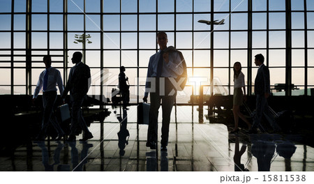 Back Lit Business People Traveling Airport Passenger Concept 15811538