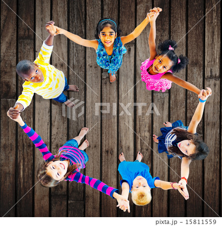 Children Kids Cheerful Unity Diversity Concept 15811559