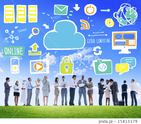 Business People Cloud Computing Data Discussion Team Concept 15813179