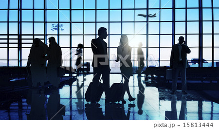 Back Lit Business People Traveling Airport Passenger Concept Back Lit Business People Traveling Airport Passenger Concept 15813444