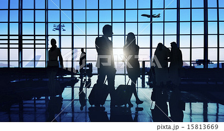 Back Lit Business People Traveling Airport Passenger Concept Back Lit Business People Traveling Airport Passenger Concept 15813669