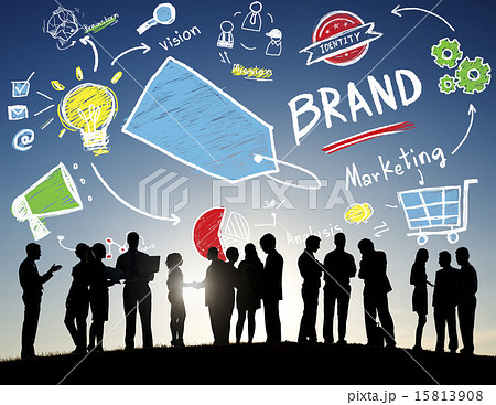 Back Lit Business People Meeting Outdoors Brand Concept 15813908