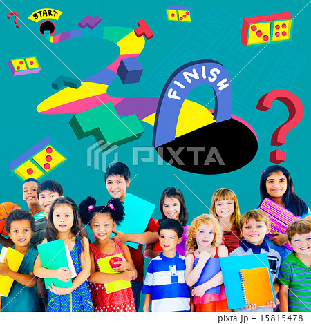 Kids Maze Puzzle Game Fun Solution Concept Kids Maze Puzzle Game Fun Solution Concept 15815478