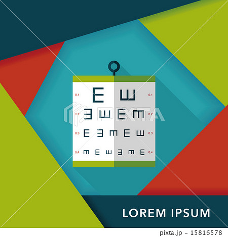 eye test chart flat icon with long shadow,eps10 15816578