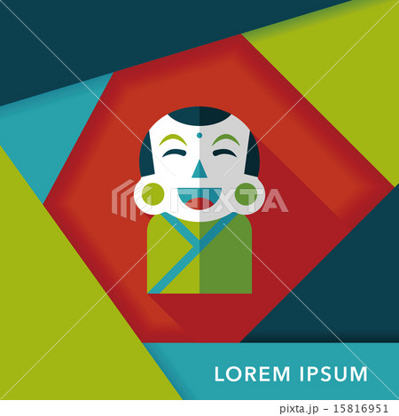 Chinese New Year flat icon with long shadow,eps10, Maitreya doll 15816951