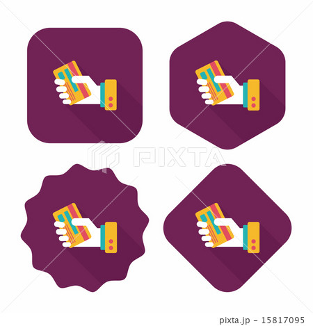 credit card flat icon with long shadow,eps10 15817095