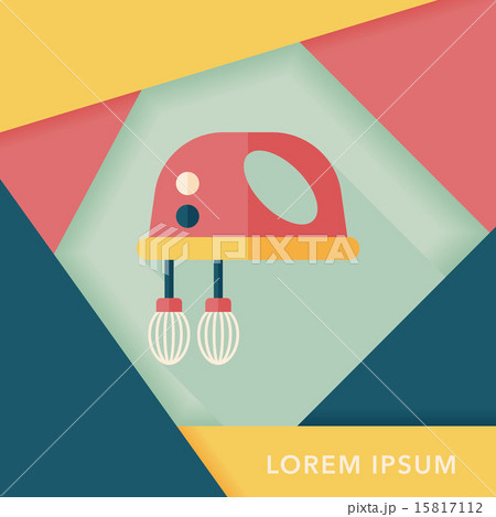 kitchenware electronic beater flat icon with long shadow,eps10 15817112