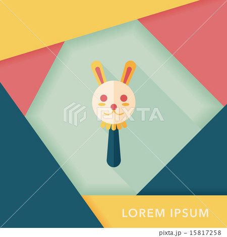 baby rattle flat icon with long shadow,eps10 15817258