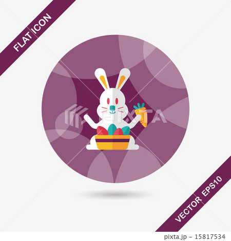 easter bunny flat icon with long shadow,eps10 15817534