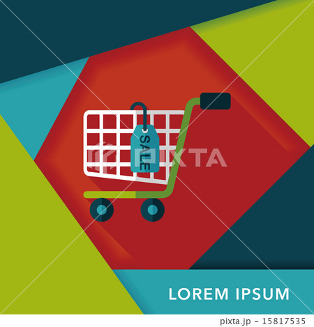 shopping cart flat icon with long shadow,eps10 15817535