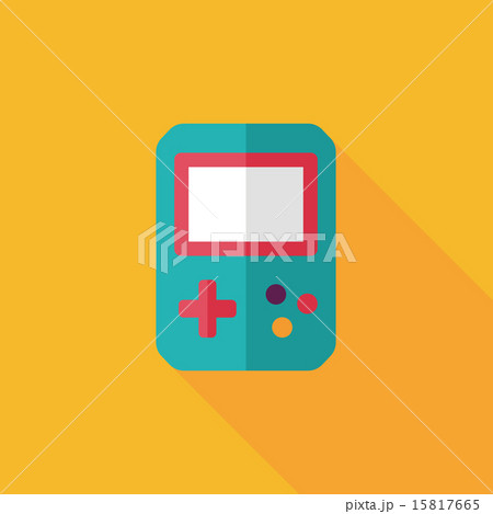 Handheld game consoles flat icon with long shadow,eps10 15817665
